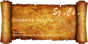 Szedenik Csilla névjegykártya